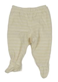 Světlebéžovo-bílé pruhované sametové polodupky Prénatal