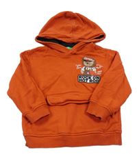 Červená mikina s lvem a kapucňou Benetton