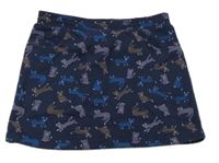 Tmavomodrá tepláková sukňa s mačkami