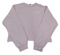 Lila crop mikina s nápisom H&M