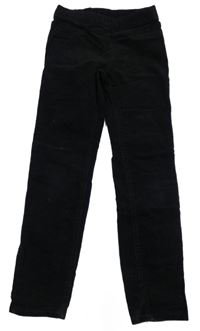 Čierne menšestrové elastické nohavice H&M