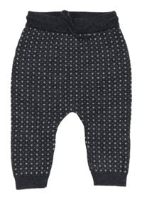 Tmavomodré vzorované vlněné tepláky H&M