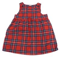 Červeno-tmavomodro-biele kockované trblietavé šaty H&M