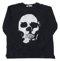 Černé mikinotriko s lebkou H&M