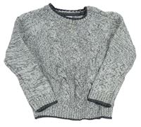 Sivý melírovaný pletený sveter F&F