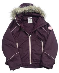 Lilková šušťáková zimná bunda s kapucňou H&M