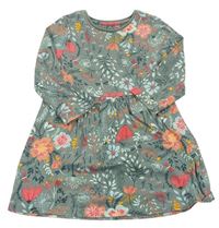 Khaki kvetované šaty Nutmeg