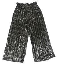 Čierne metalické plisované culottes nohavice George