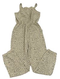 Béžovo-černý vzorovaný lehký kalhotový overal H&M