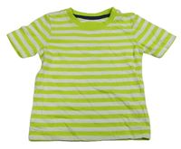 Bílo-zelené pruhované tričko Mothercare