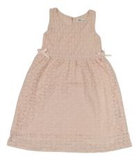 Svetloružové čipkové šaty H&M