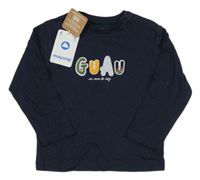 Nové - tmavomodré triko s nápisem Mayoral