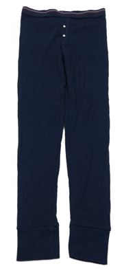 Tmavomodré žebrované spodní kalhoty 