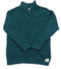 Tmavozelený sveter H&M