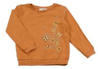 Oranžová mikina s motýlikmi C&A