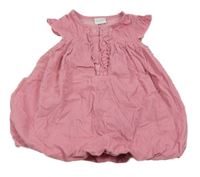 Ružové menšestrové šaty s volánikom Miniclub