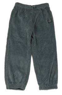 Tmavošedé žebrované plyšové tepláky F&F