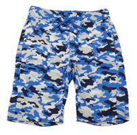 Modro-sivo-čierne army plátenné kraťasy Kiki&Koko