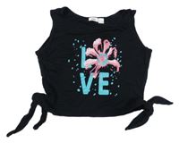 Čierny crop top s nápisom bpc