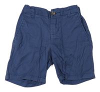 Tmavomodré plátenné kraťasy H&M