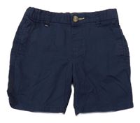 Tmavomodré plátenné chino kraťasy H&M