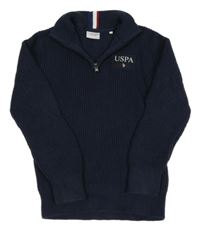 Tmavomodrý svetr s logem U.S. POLO ASSN.