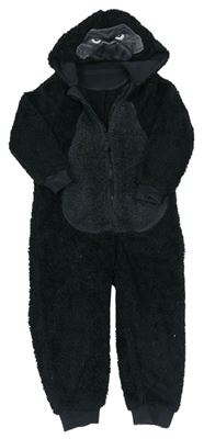 Čierna chlpatá kombinéza s kapucí - gorila M&S