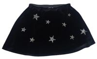 Čierna zamatová sukňa s hviezdami Zara
