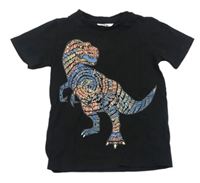 Čierne tričko s dinosaurom M&Co.