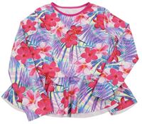 Farebné kvetované UV tričko s listami F&F
