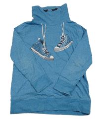 Azurová melírovaná mikina s topánkami Yigga