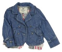 Modrý riflový kabátek s volánikmi