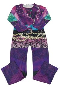 Kostým - Fialový vzorovaný overal s řetězy