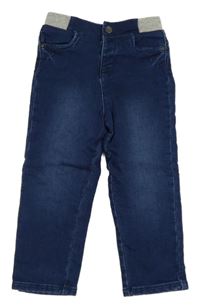 Tmavomodré teplákové rifle s úpletovým pasom orchestra