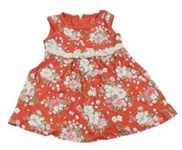 Jahodové kvetované šaty