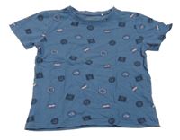 Tmavomodré tričko s obrázkami Topolino