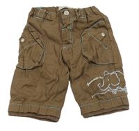 Hnědé plátěné kalhoty se slonem zn.nam