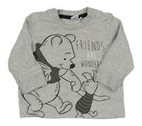 Svetlosivé tričko s medvídkem Pú Disney