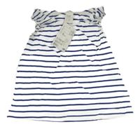 Nové - Bílo-tmavomodrý pruhovaný top H&M
