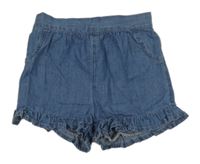 Modré ľahké rifľové kraťasy s volánikmi Primark