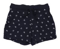 Tmavomodré kraťasy s kotvami H&M
