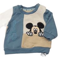Béžovo-modrá mikina s Mickeym Primark