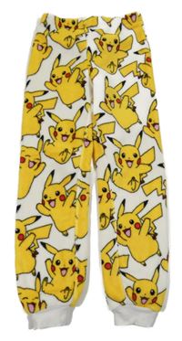 Bílé plyšové pyžamové kalhoty s Pikachu H&M