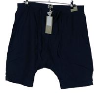 Pánske tmavomodré ľanové kraťasy Pull&Bear vel. 34