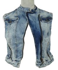 Dámská světlemodrá plísňová riflová crop vesta Biba 