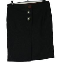 Dámská černá melírovaná vlněná pouzdrová sukně 