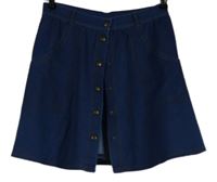 Dámská modrá propínací sukně riflového vzhledu Topshop