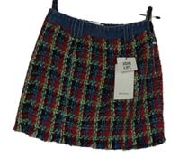 Nové - Dámská zeleno-červeno-modrá vzorovaná sukně Bershka 