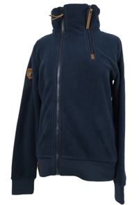 Pánská tmavomodrá propínací fleecová mikina s límcem Naketano 
