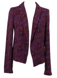 Dámský vínovo-modrý vzorovaný sakový cardigán New Look 